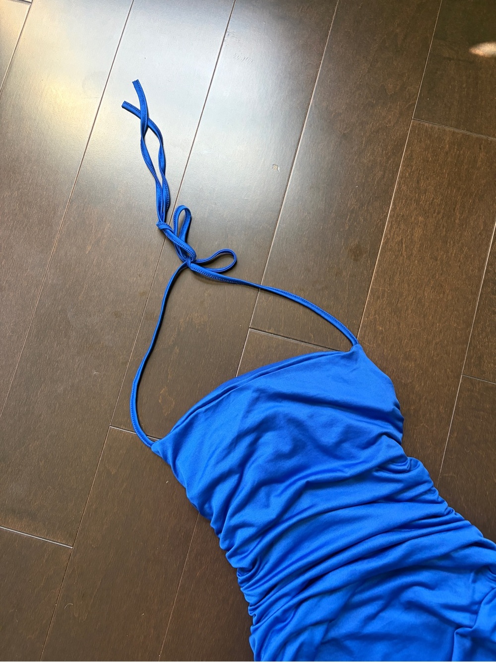 Blue Halter Dress - Stretch Material